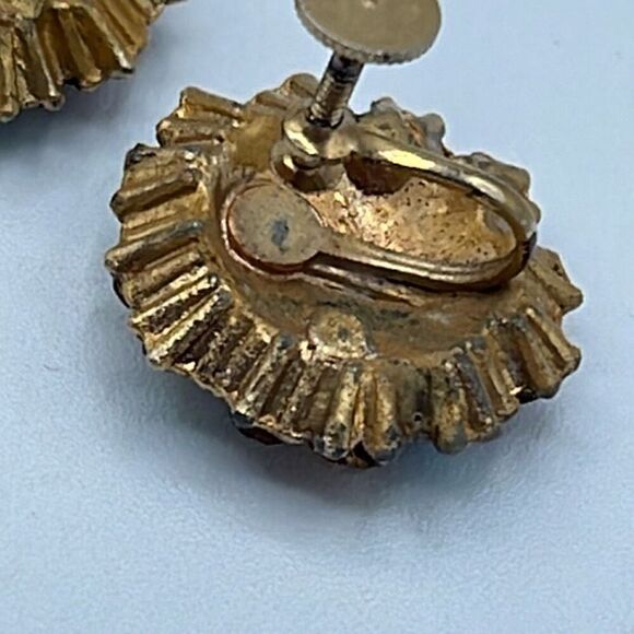 Vintage rhinestone encrusted bejeweled earrings - Picture 5 of 10